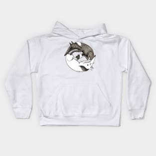 Yin Yang - wolves Kids Hoodie